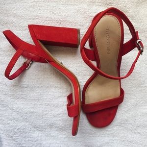 Gianna Bini Red Block Heels